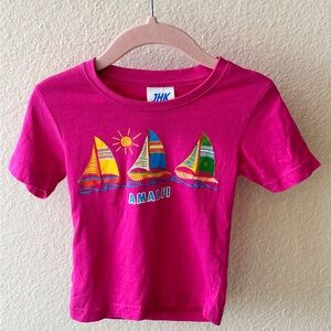Kids Pink Sailboat T-Shirt